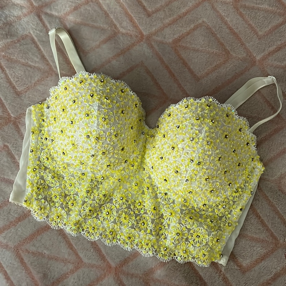 Beaded bustier top